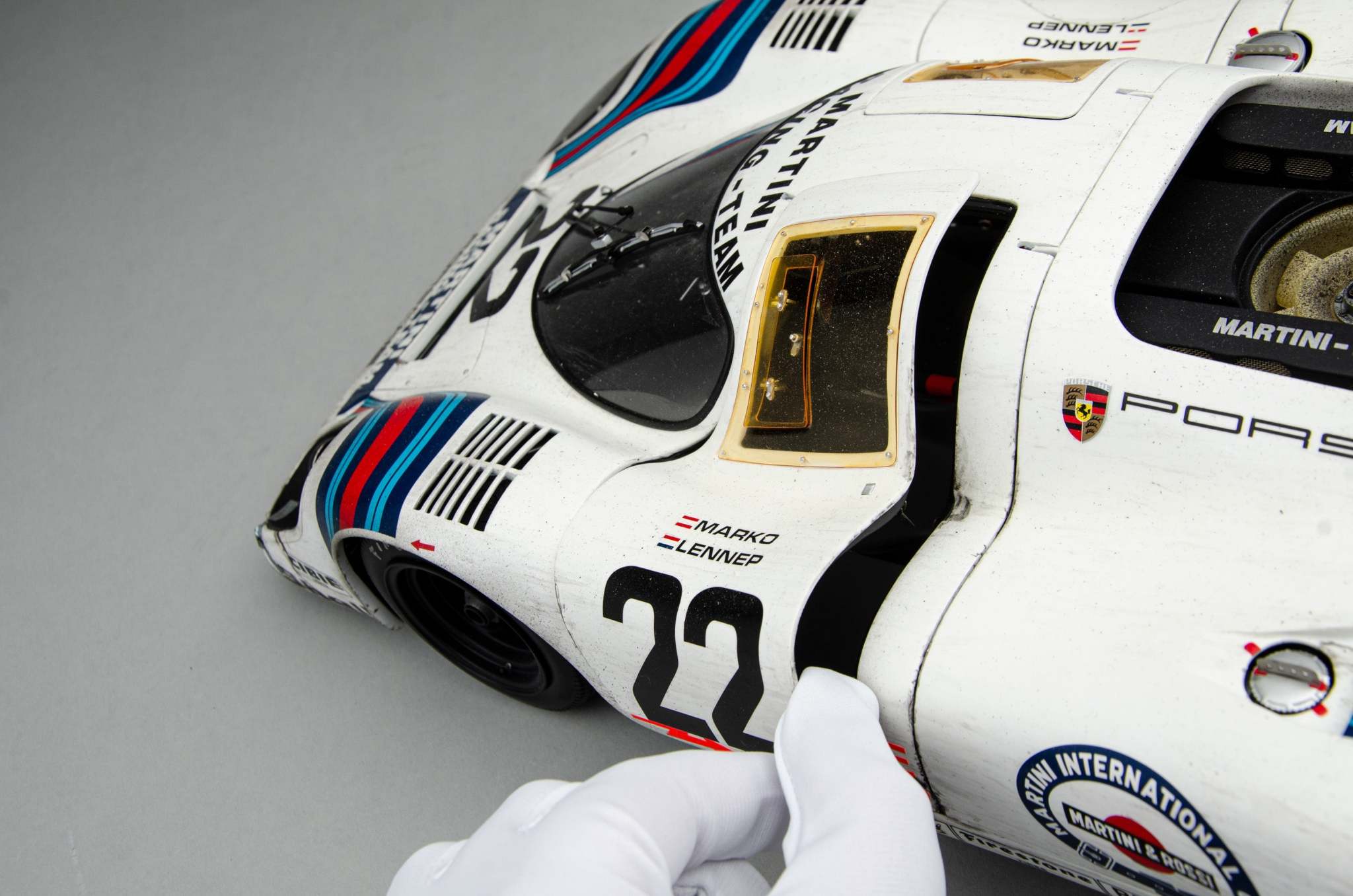 Porsche 917 KH - Ganador de Le Mans 1971 - Decoración Martini - Carrera desgastada