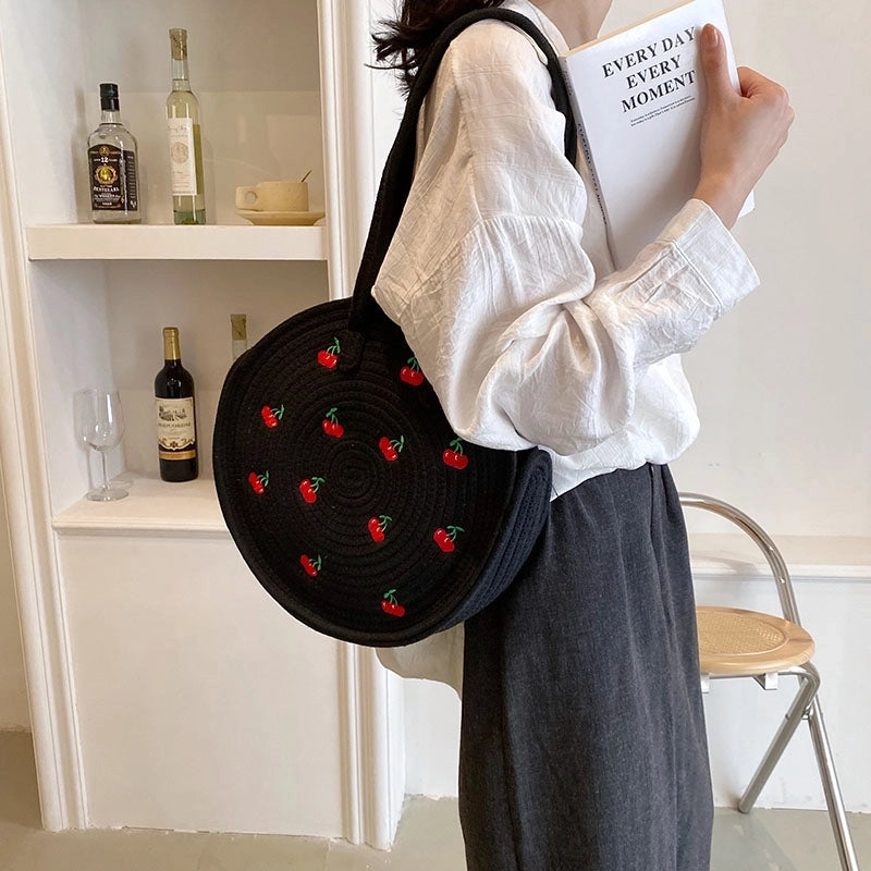 Women's All Seasons Special Material Straw Basic Shoulder Bag