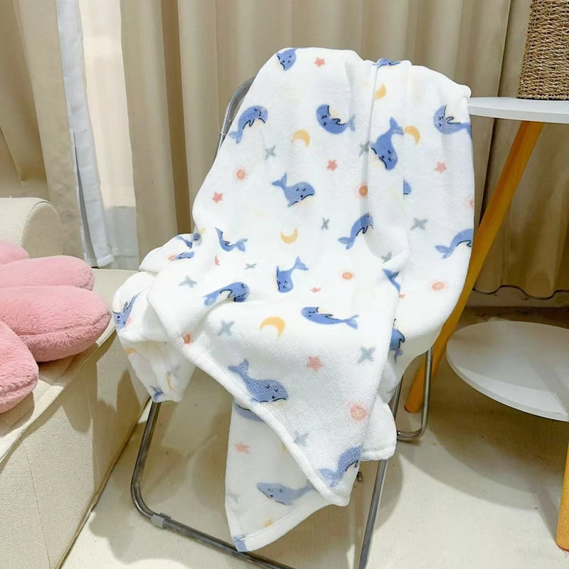 In Stock | Style Autumn And Winter Thickened Cartoon Crayon Small New  Casual Plush Blanket Dormitory Bed Sheet