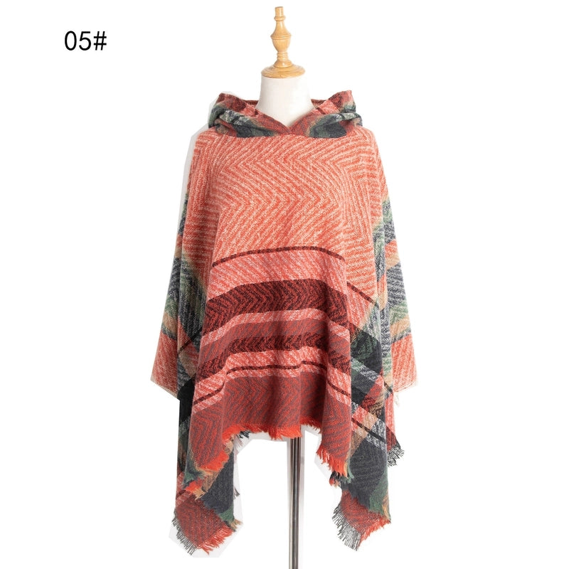 Women's Streetwear Lattice Polyester Tassel Shawl