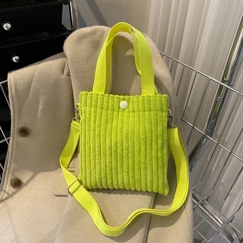 Women's Small Polyester Solid Color Basic Bucket Magnetic Buckle Handbag
