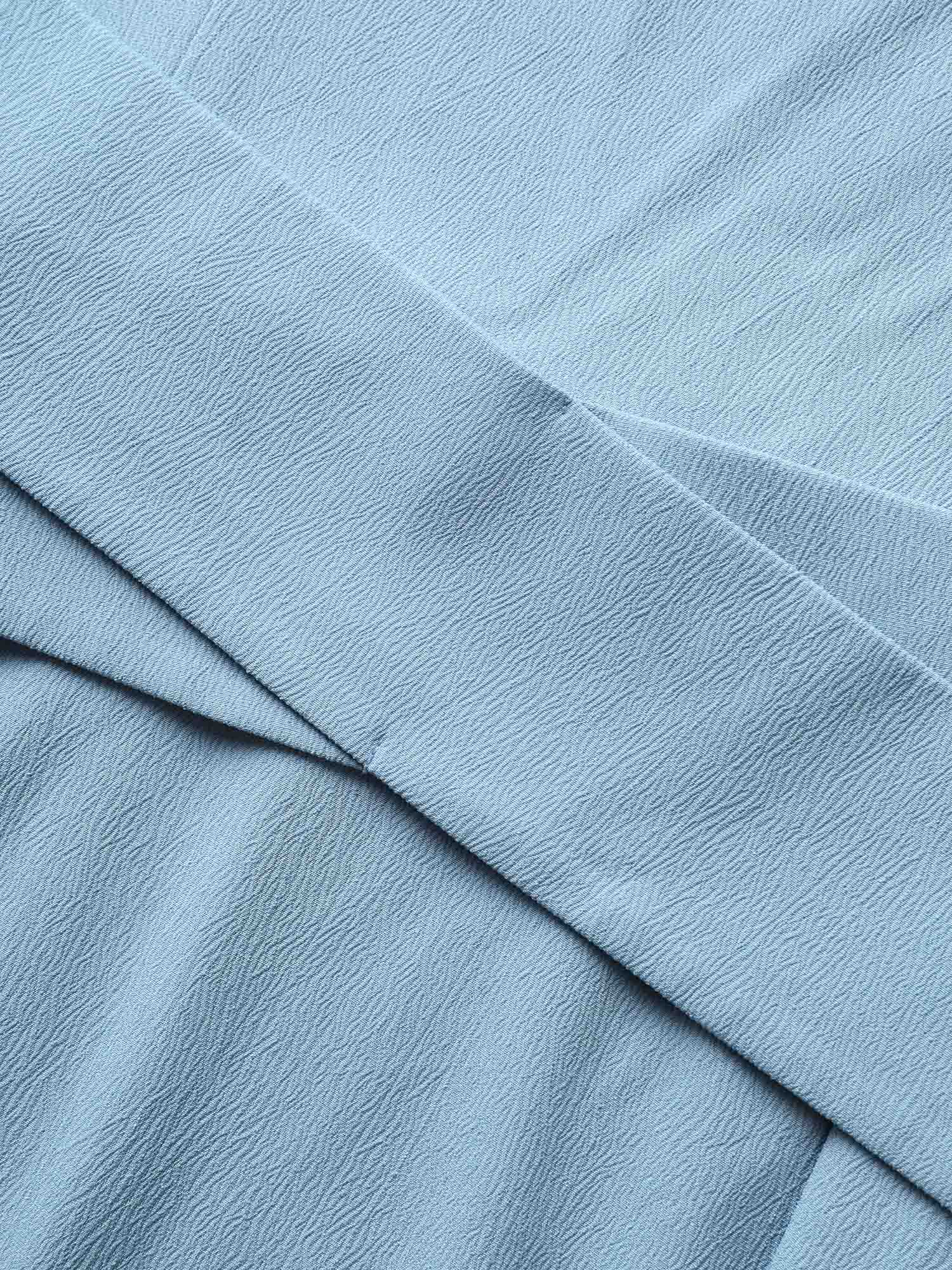 Heart Neckline Crossover Shirred Midi Dress