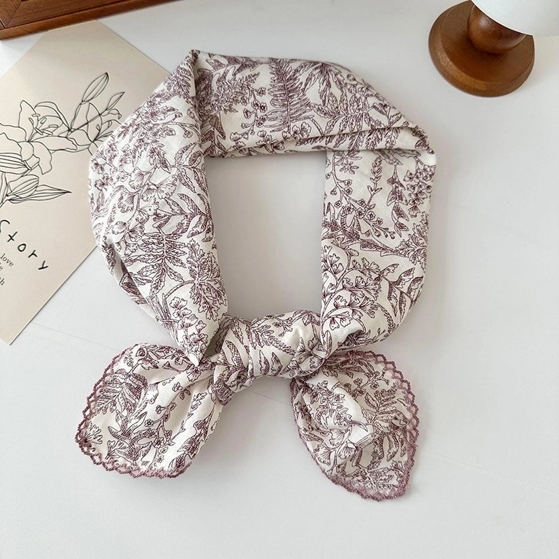 Women's Elegant Sweet Printing Cotton And Linen Silk Scarf