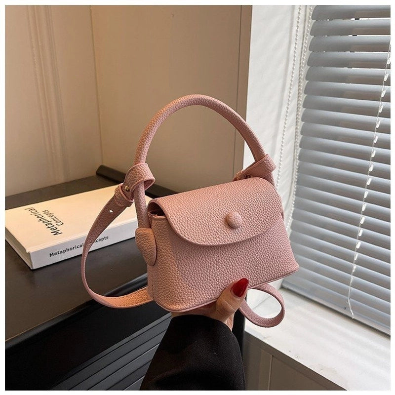 Women's Small Pu Leather Solid Color Vintage Style Classic Style Square Flip Cover Crossbody Bag
