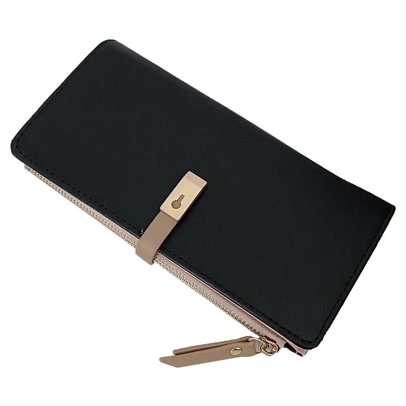 Women's All Seasons Pu Leather Solid Color Fashion Square Zipper Long Wallet