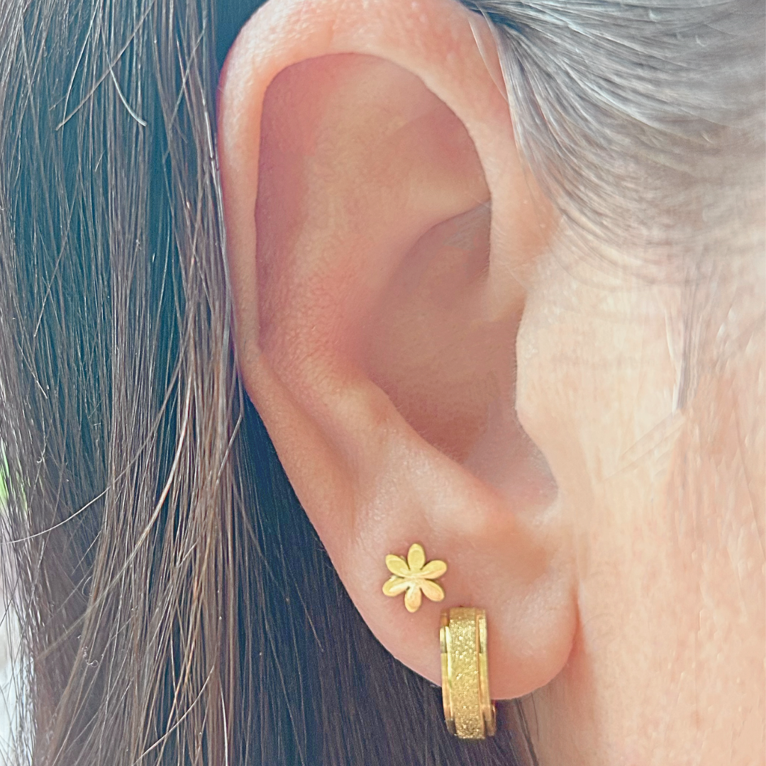 10mm Chunky glitter hoops - Gold