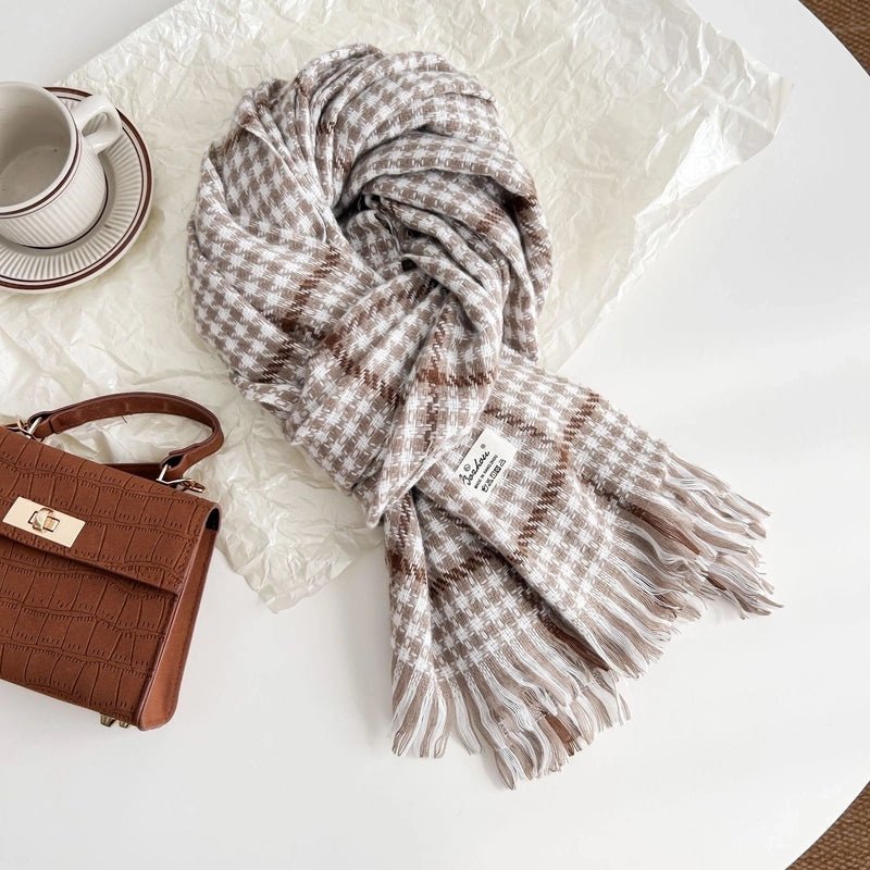 Women's Minimalist Classic Style Color Block Acrylic Polyester Scarf
