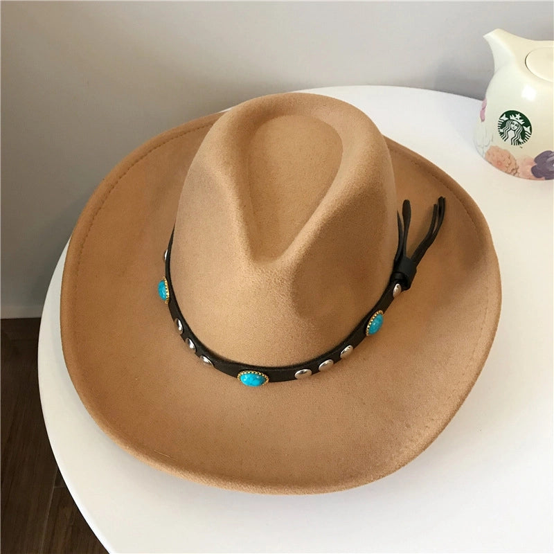 Men's Pastoral Skull Crimping Fedora Hat