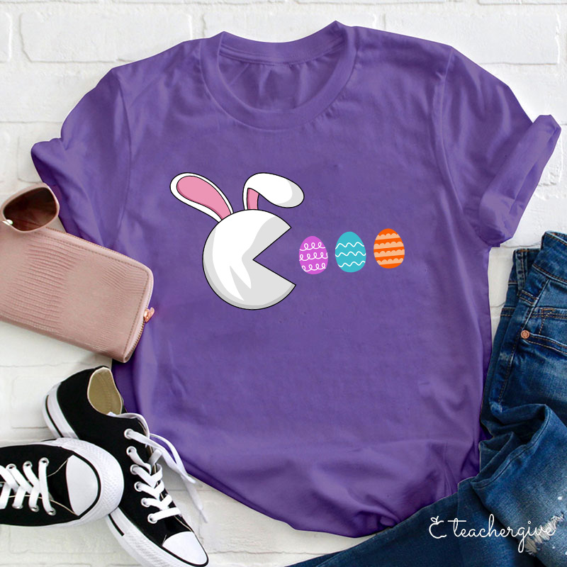 Pac-man Bunny Teacher T-Shirt