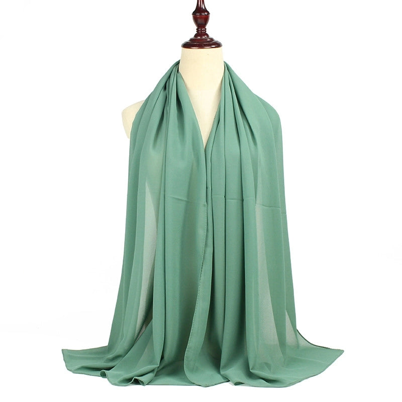 Women's Minimalist Solid Color Chiffon Scarf
