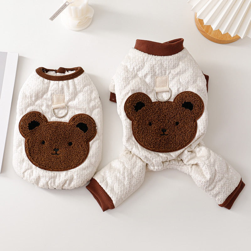 Bear Pattern Dog Jumpsuits/Vest Harness