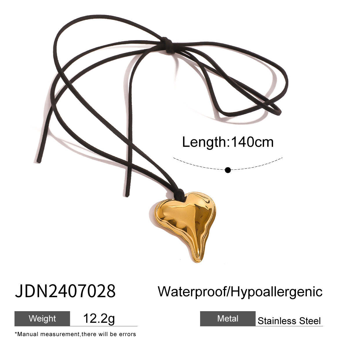Jie Ding Black Rope Titanium Steel Necklace Niche Design Clavicle Chain Hot Style Stainless Steel