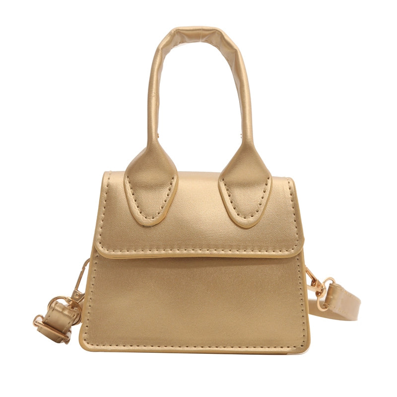 Women's Small Pu Leather Solid Color Cute Basic Flip Cover Crossbody Bag