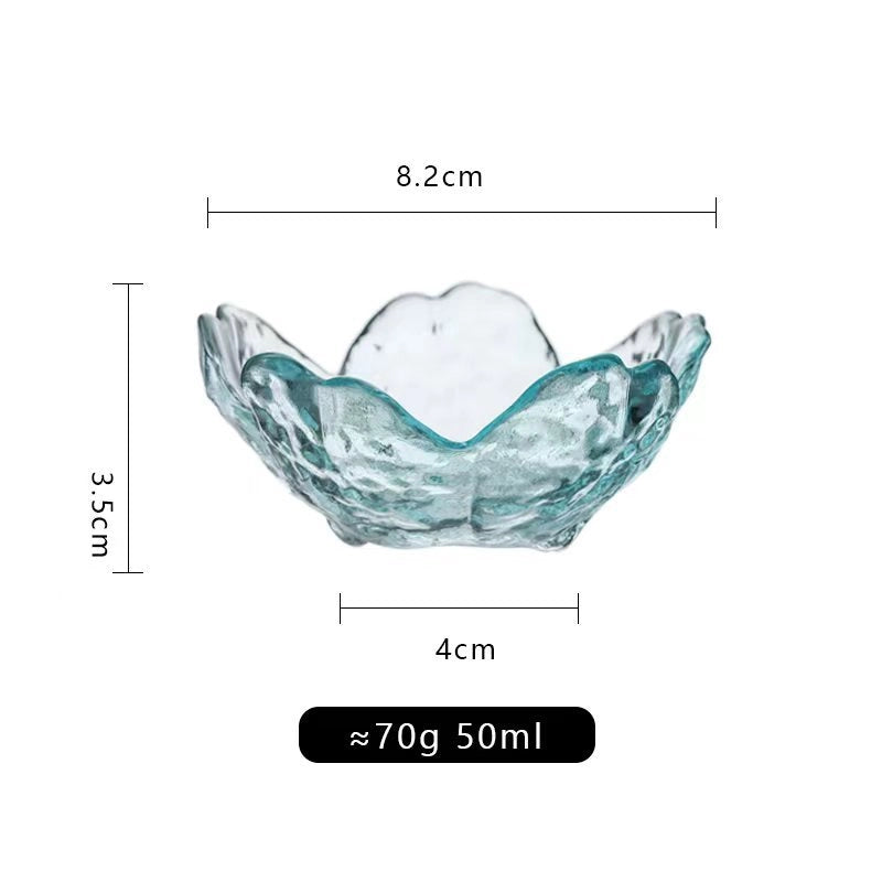 Cherry Blossom Dish Glass Flavor Dish Pink Petal Dish Seasoning Dish Small Dish Mini Bowl Dip Dish