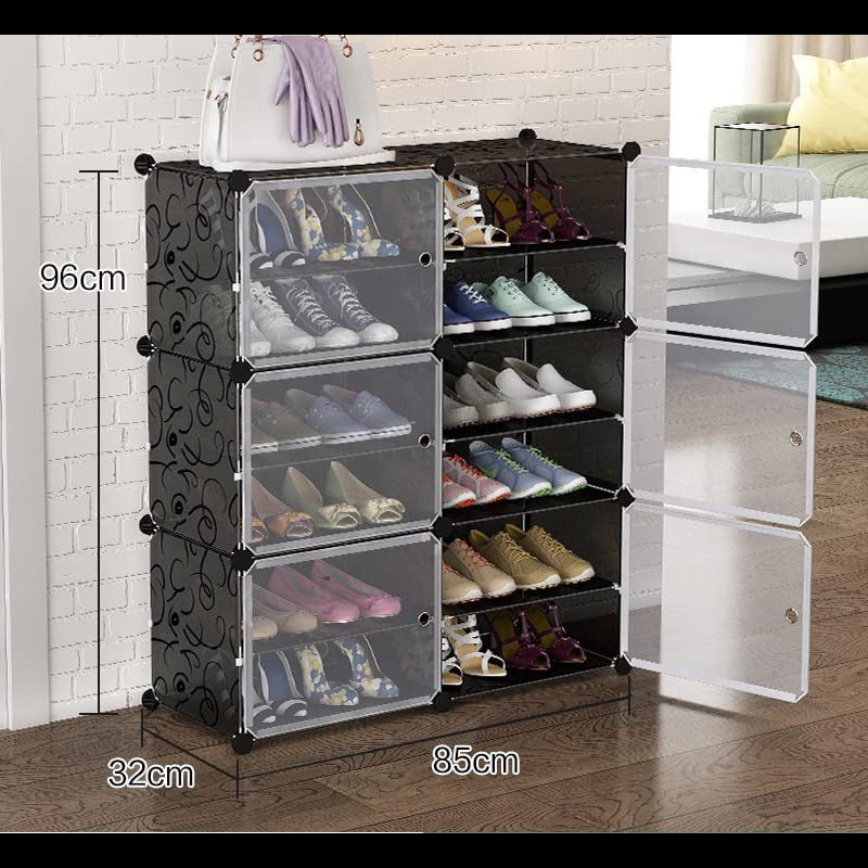 2 Column 6 Layer 6 Door Shoe Rack. Portable Shoe rack with Doors