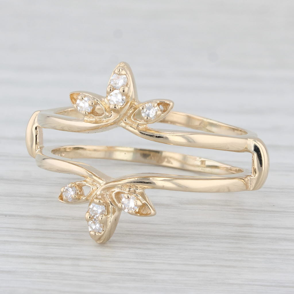 0.12ctw Diamond Ring Jacket Guard 14k Yellow Gold Size 10.75 Bridal