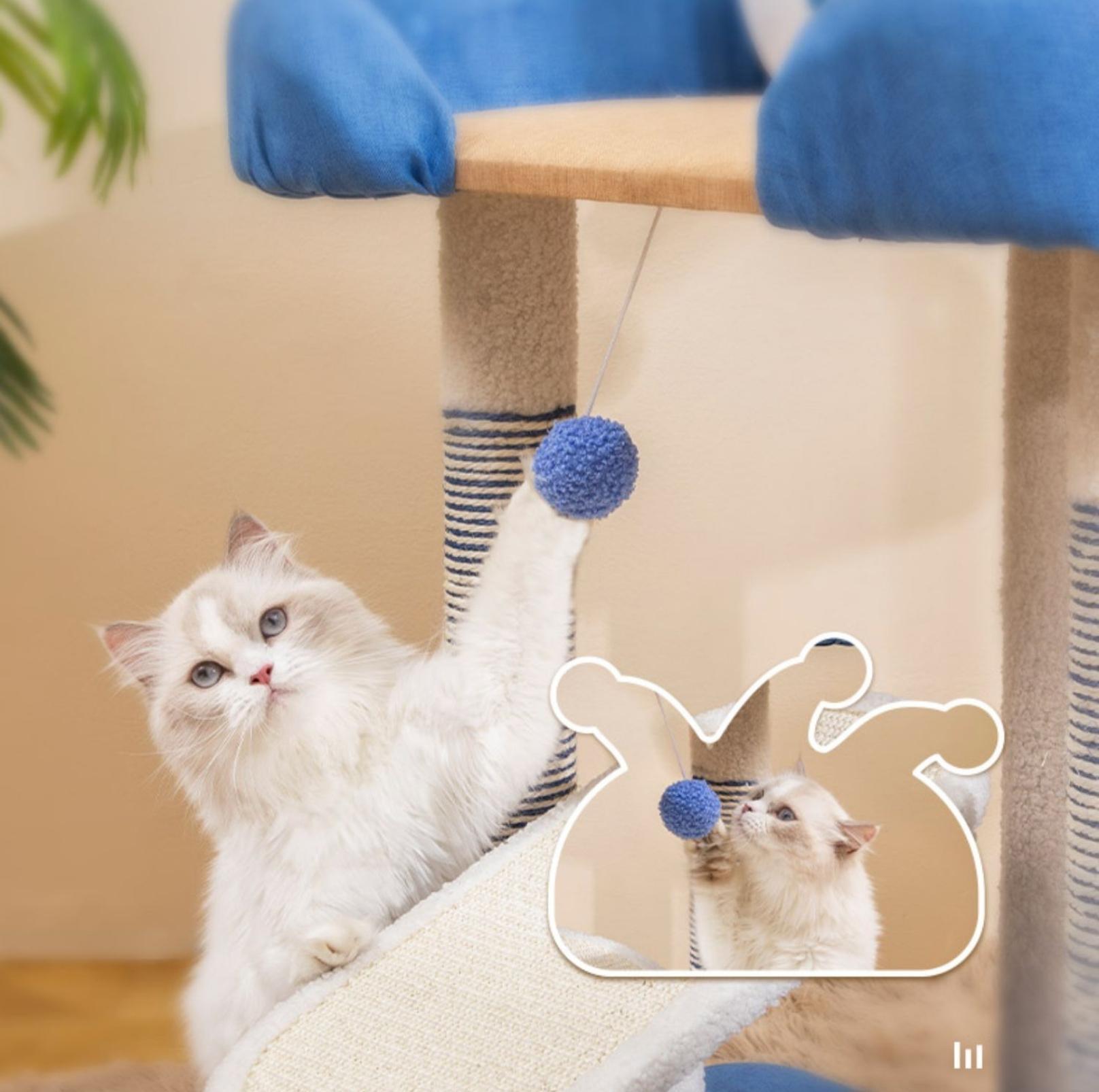 Circus Style Cat Climbing Tree with Lounge & Scratching Post