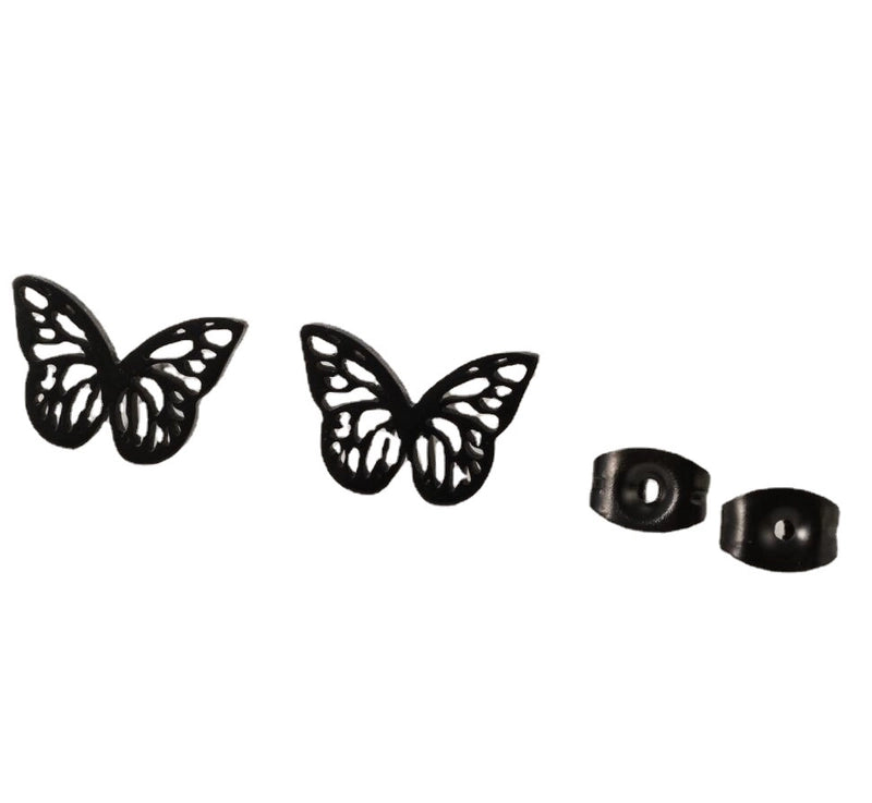 1 Pair Minimalist Butterfly Plating Hollow Out 304 Stainless Steel 18K Gold Plated Ear Studs