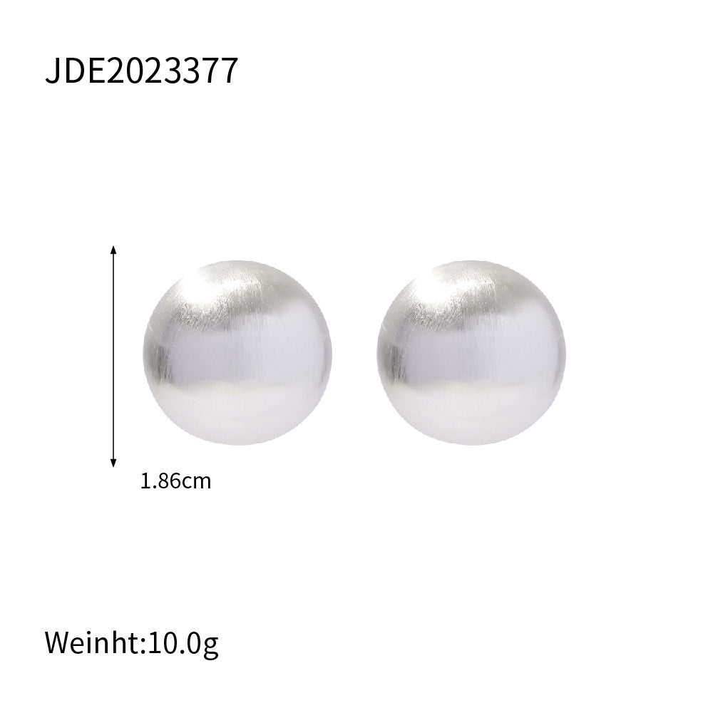 Pearl Geometric Stainless Steel 18K Gold Plated Earrings