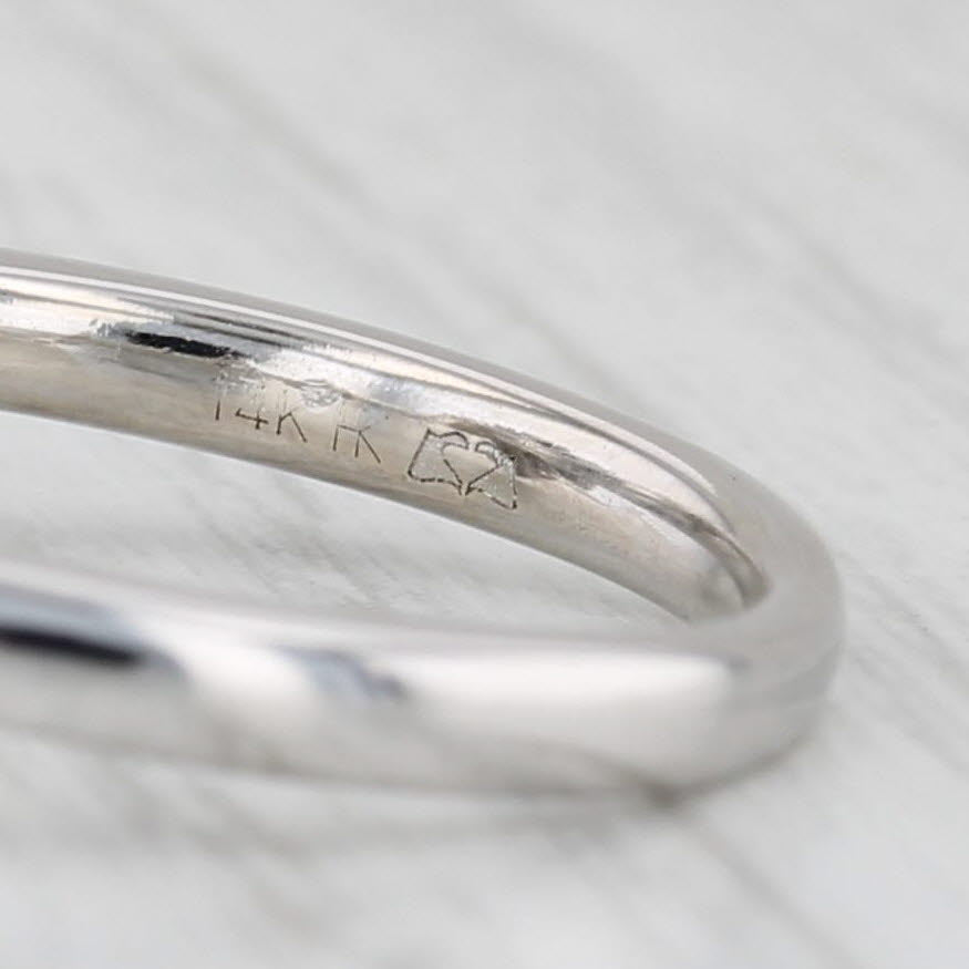 0.78ctw Oval Diamond Halo Engagement Ring 14k White Gold Size 5.5
