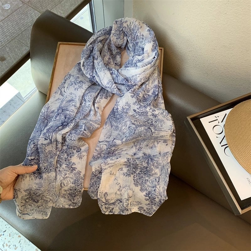 Women's Beach Classic Style Animal Plant Synthetic Fibre Printing Shawl