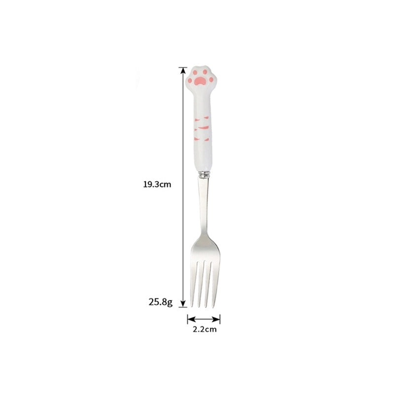 Cute Cat Stainless Steel Plastic Silica Gel Tableware