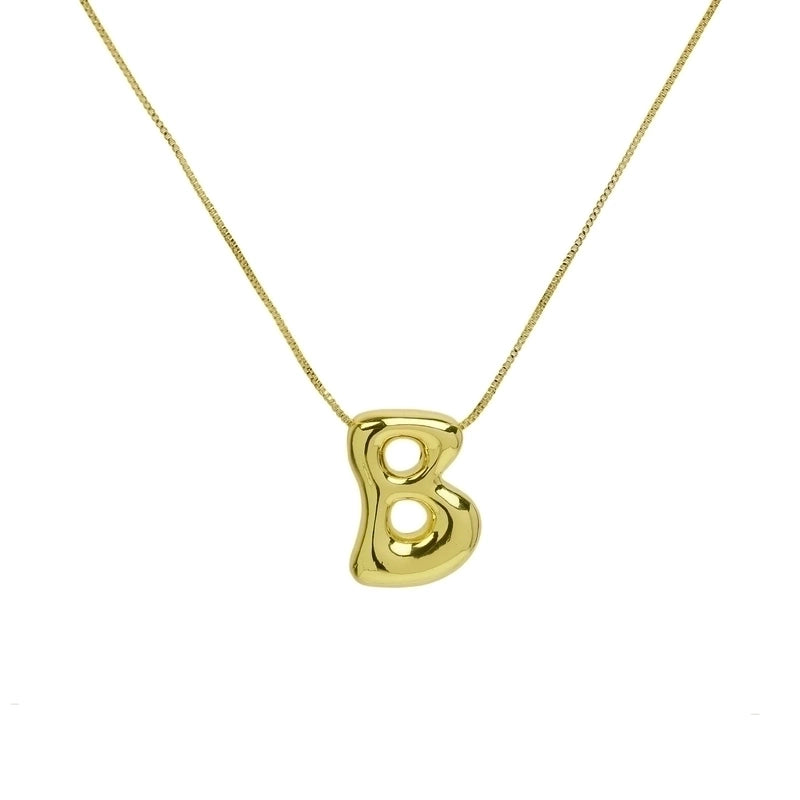 Copper 18K Gold Plated Minimalist Letter Plating Pendant Necklace