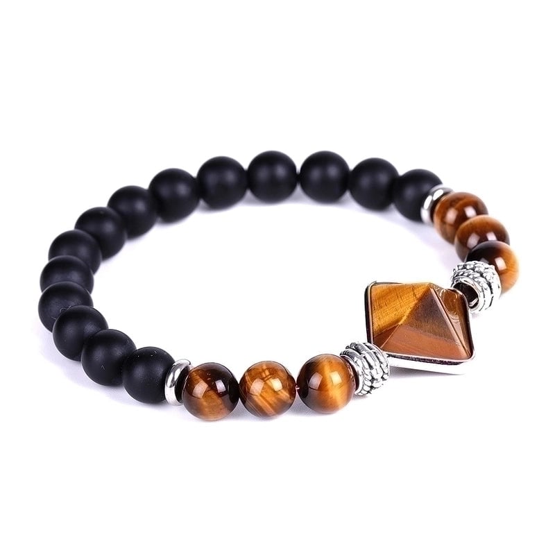 Fashion Ball Stone Beaded Inlay Artificial Crystal Bracelets 1 Piece