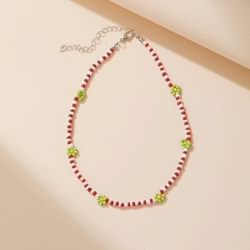 12 Pieces Minimalist Geometric Beaded Inlaid Pearls Women's Necklace