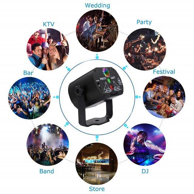 RGB DJ Disco Stage Laser Light Sound Activated Led Projector Party Lights  Party Light