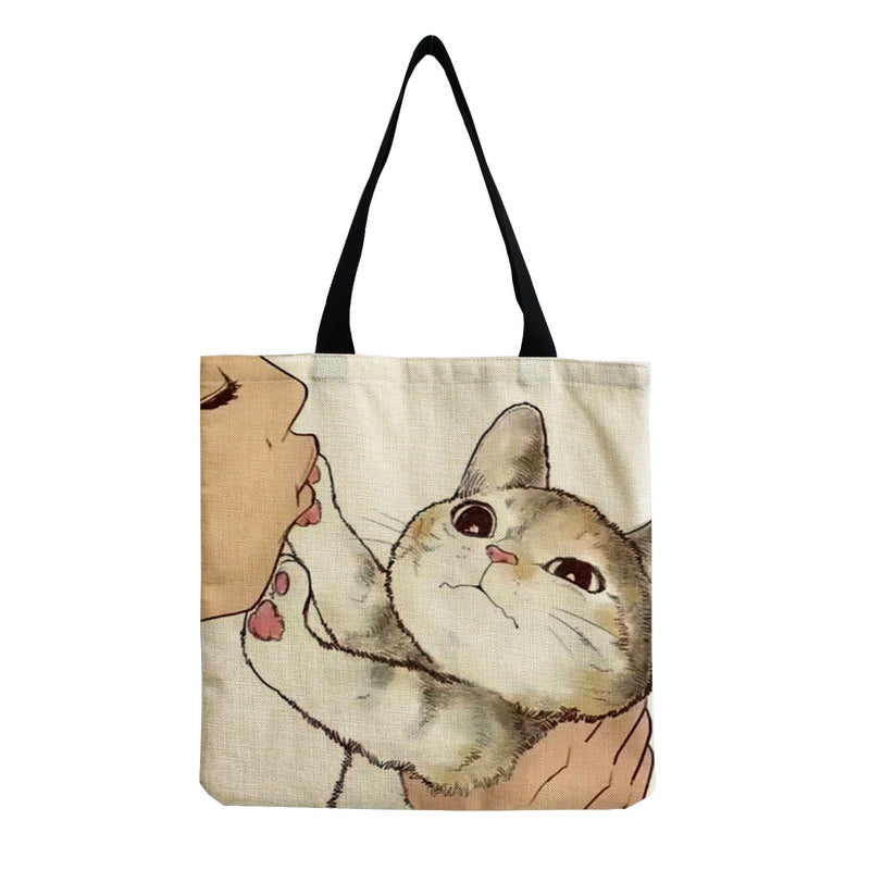 Women's Linen Animal Cute Square Open Shoulder Bag