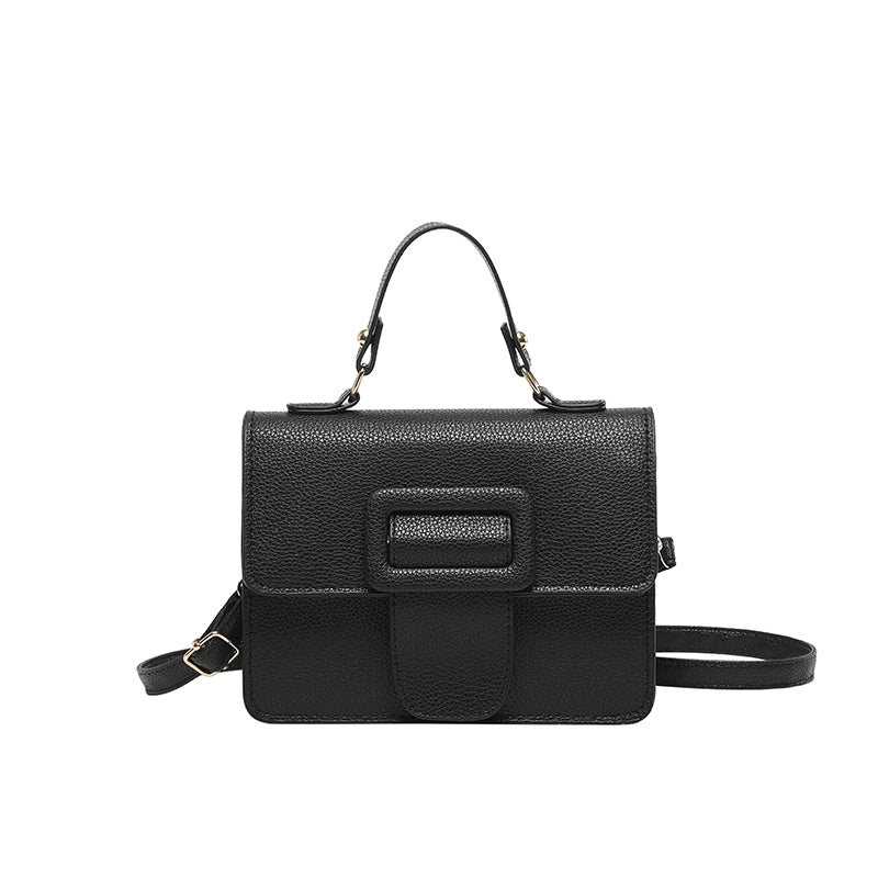 Women's Pu Leather Solid Color Basic Flip Cover Handbag