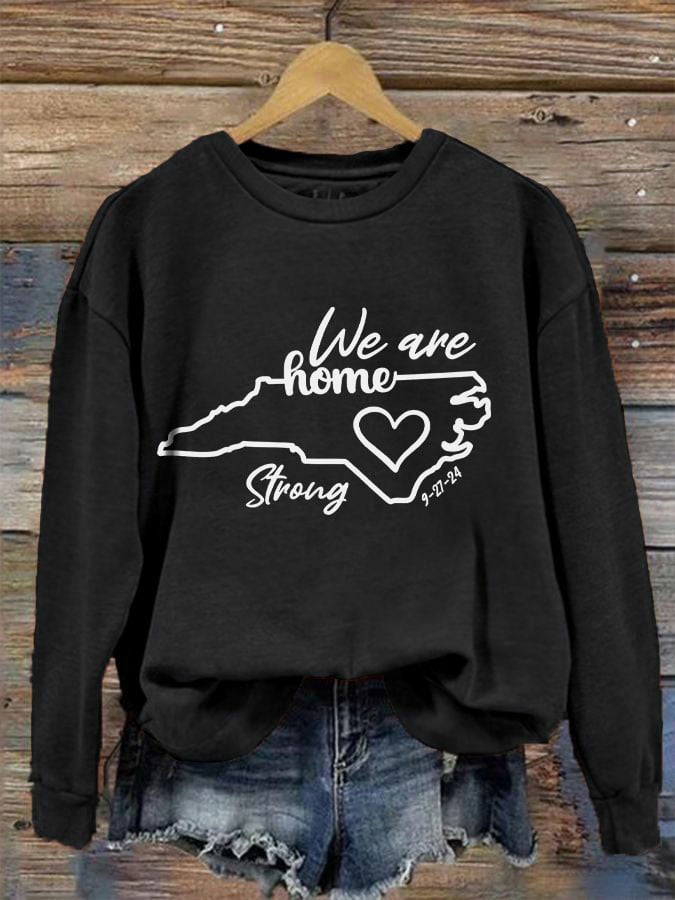 Women's North Carolina We Are Strong Print Crew Neck Sweatshirt