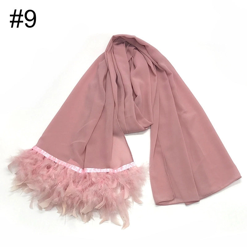 Women's Sweet Solid Color Polyester Scarf