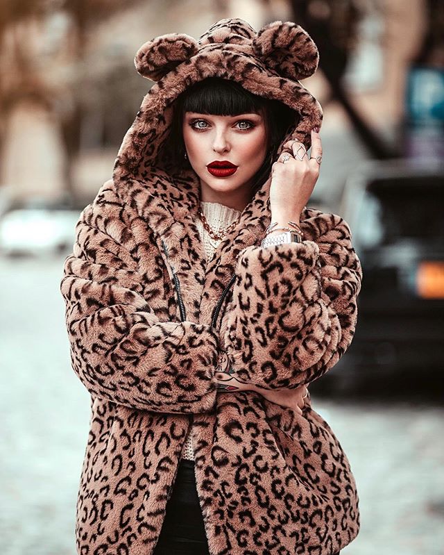 Plush warm leopard coat KF90052