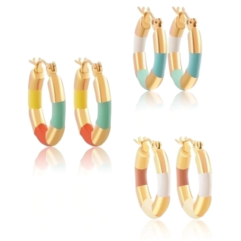 1 Pair IG Style Minimalist Round Plating 304 Stainless Steel Gold Plated Earrings