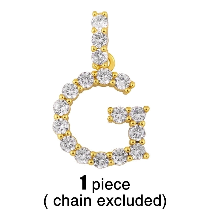 Copper Tennis Chain Inlaid Zircon Letter Necklace