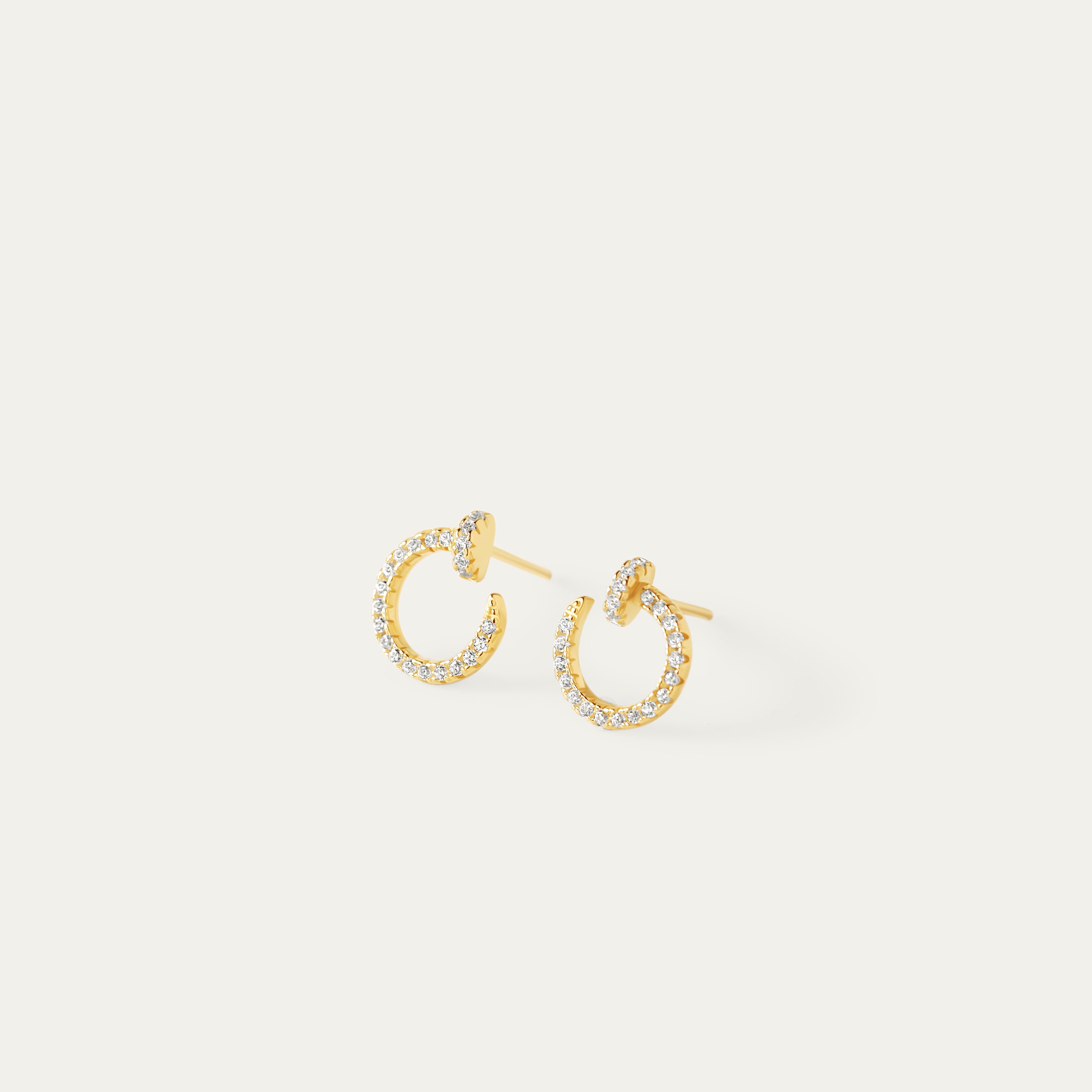 Canna CZ Studs (18K Gold Vermeil)