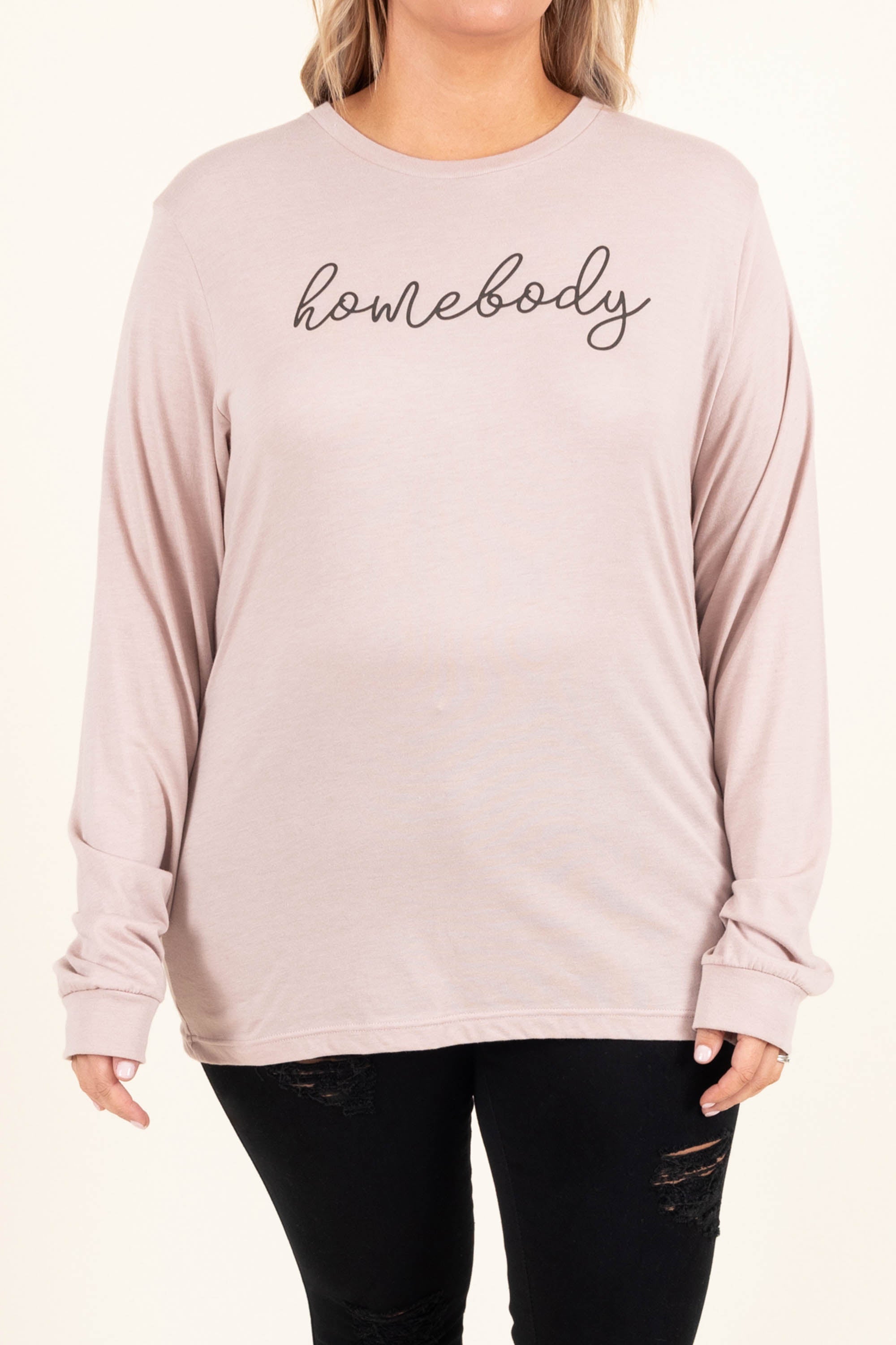 Homebody Top. Heather Pink Gravel