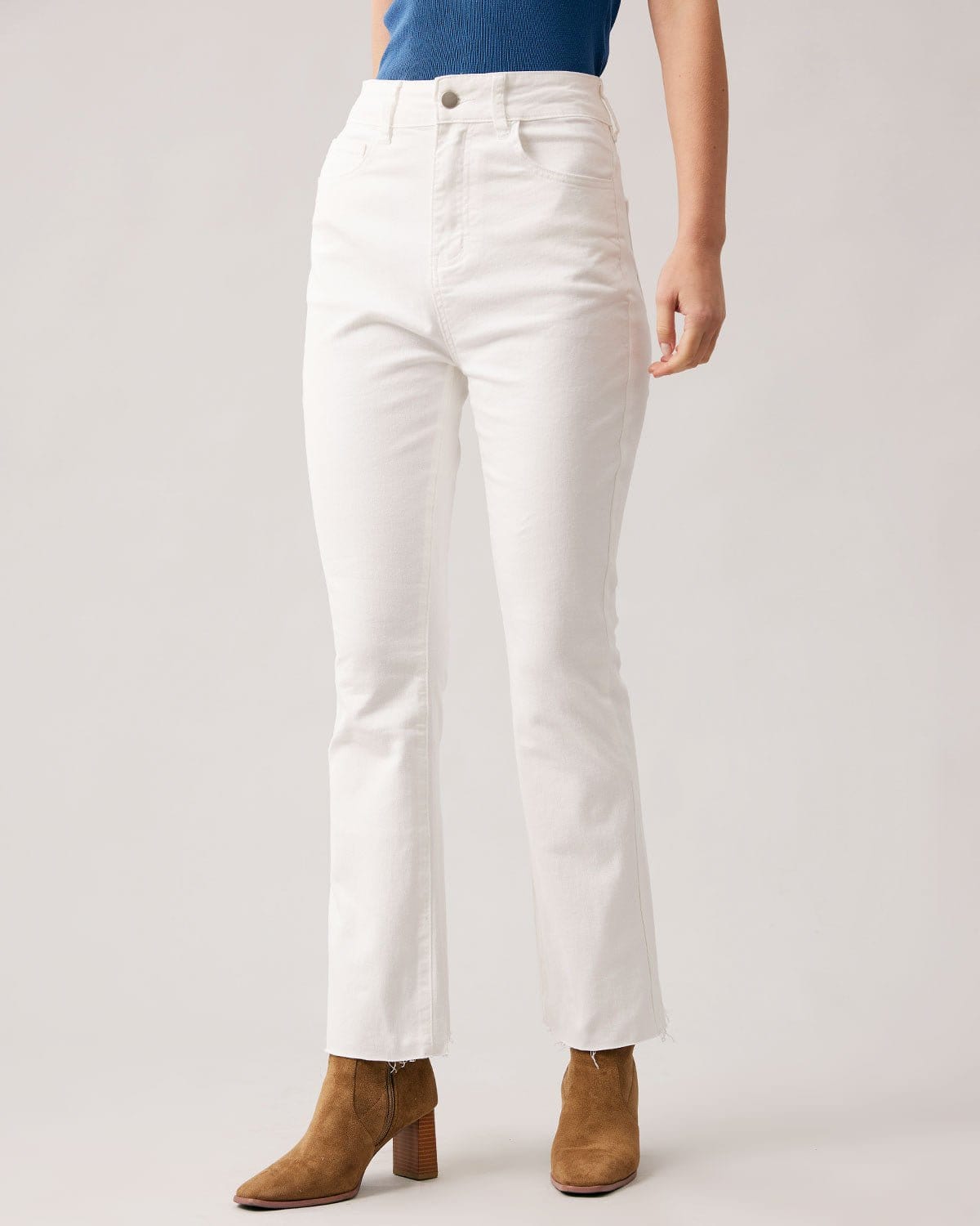 The White High Waisted Flare Jeans