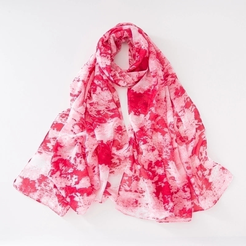 Adults Minimalist Tie Dye Chiffon Printing Dyeing Scarf