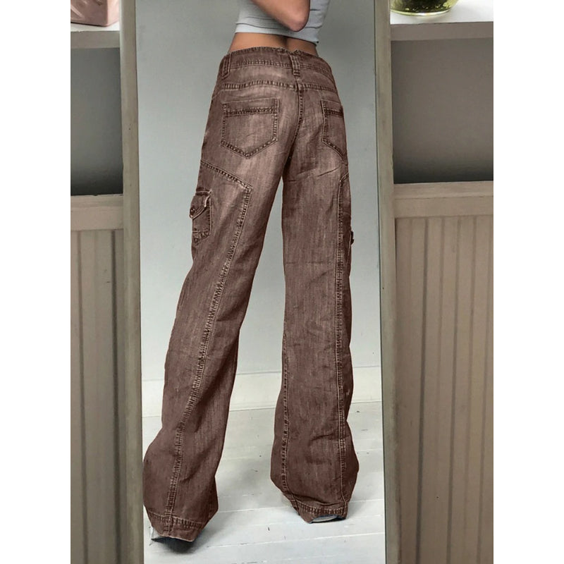 Patchwork Streetwear Baggy Jeans For Women