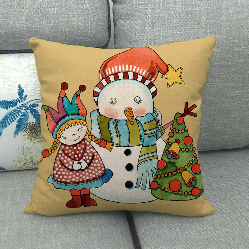 18 Cojines Merry Xmas Couch Throw Pillow Cover Case Home Sofa Decor Pillowslip