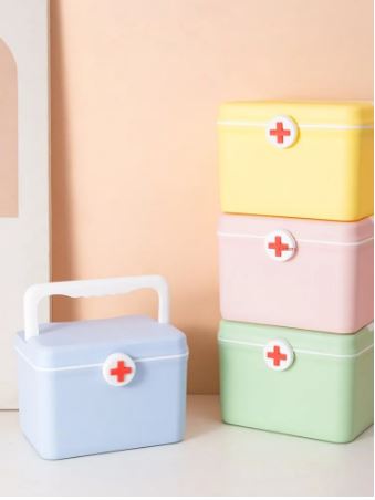 Colored Macaroon Medicine Box Large Capacity Household Multi-Layer Medicine Box