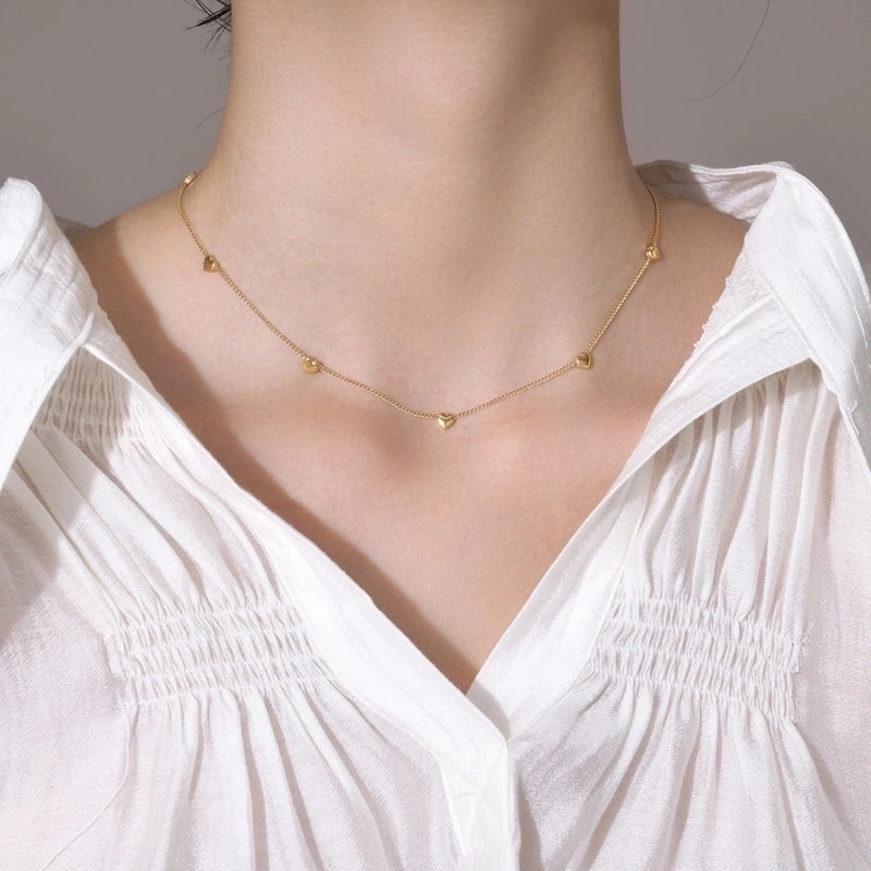 Minimalist Heart Shape 201 Stainless Steel Plating Stainless Steel Necklaces