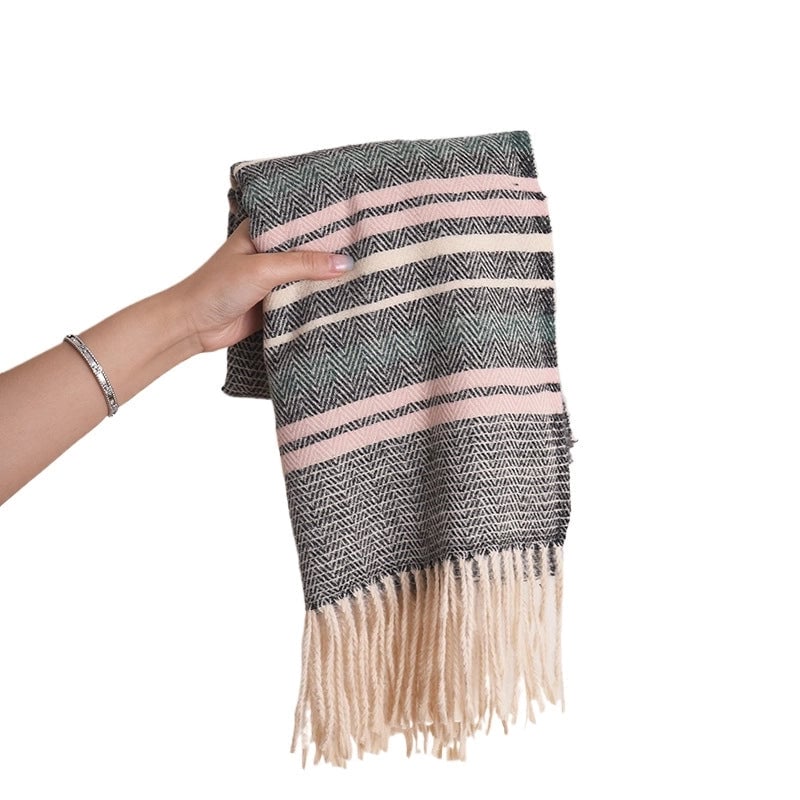 Women's Casual Classic Style Stripe Polyester Scarf