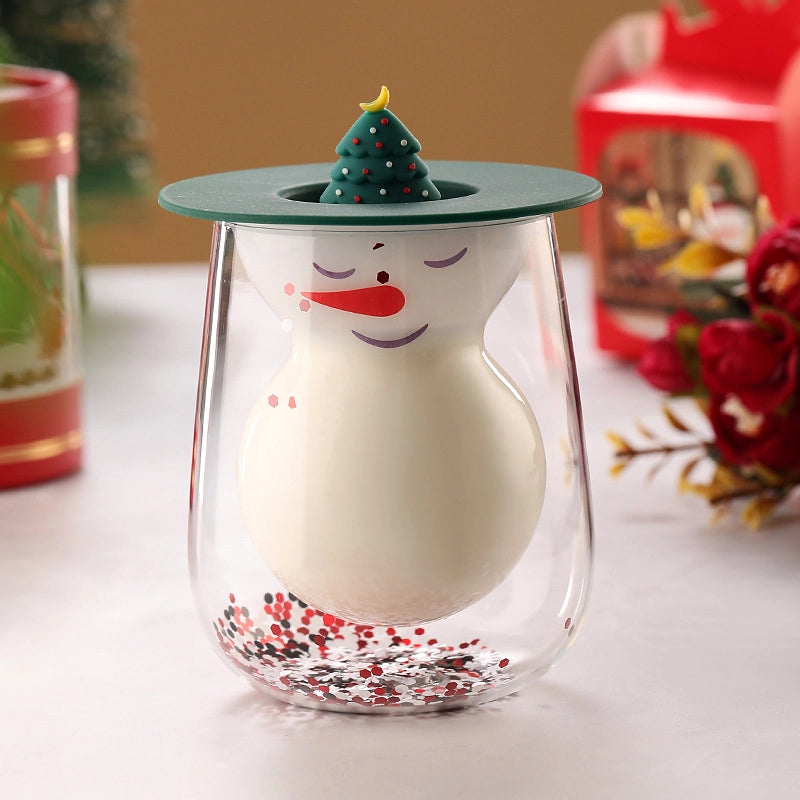 Christmas Casual Vacation Cartoon Borosilicate Glass Water Bottles 1 Piece