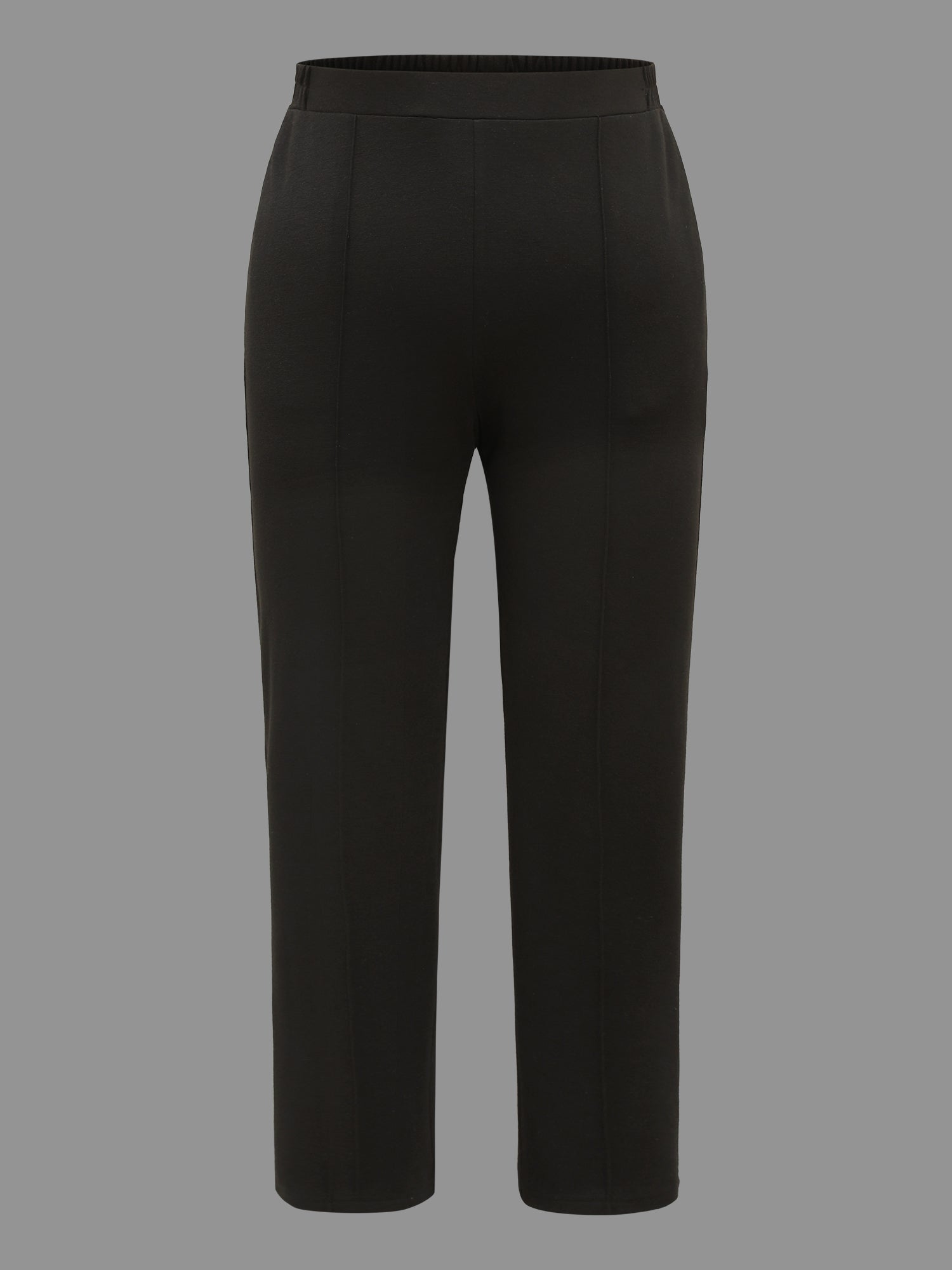 Solid Elastic Waist Pocket Leggings