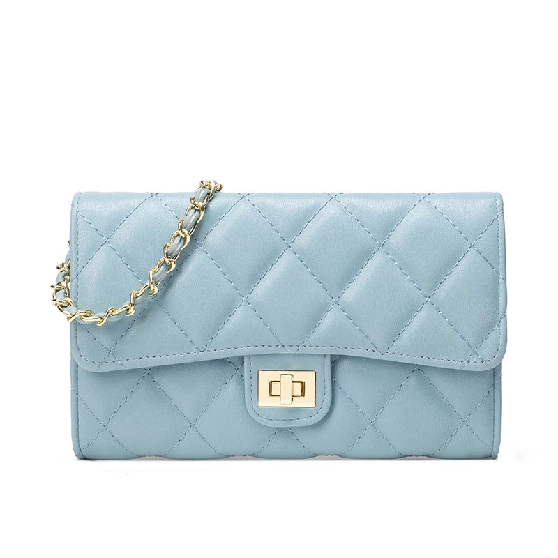 Women's Pu Leather Solid Color Streetwear Square Lock Clasp Shoulder Bag