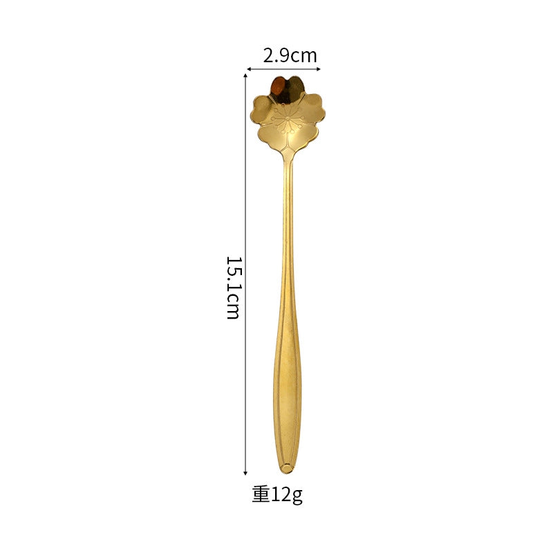Casual Flower Stainless Steel Spoon 1 Piece